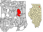 DuPage County Illinois Incorporated and Unincorporated areas Lombard Highlighted